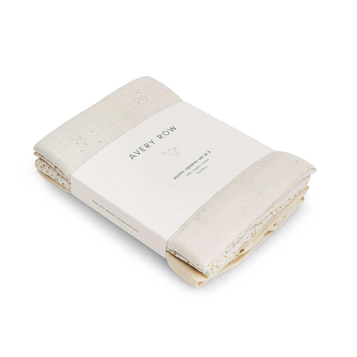 Avery Row - Organic Baby Muslin Squares Set of 3 - Wild Chamomile