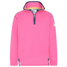 Lazy Jacks Girl's 1/4 Zip Sweatshirt- Salmon