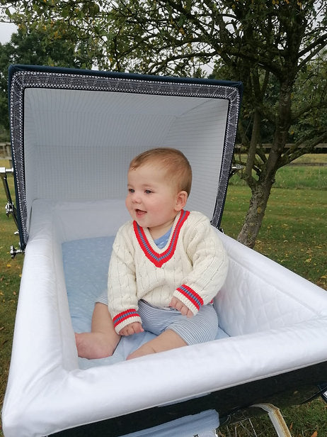 Toffee Moon Red and Blue Cricket Jumper