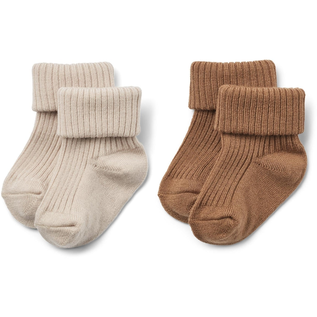 WHEAT 2 Pack Wool Rib Socks Ziggy