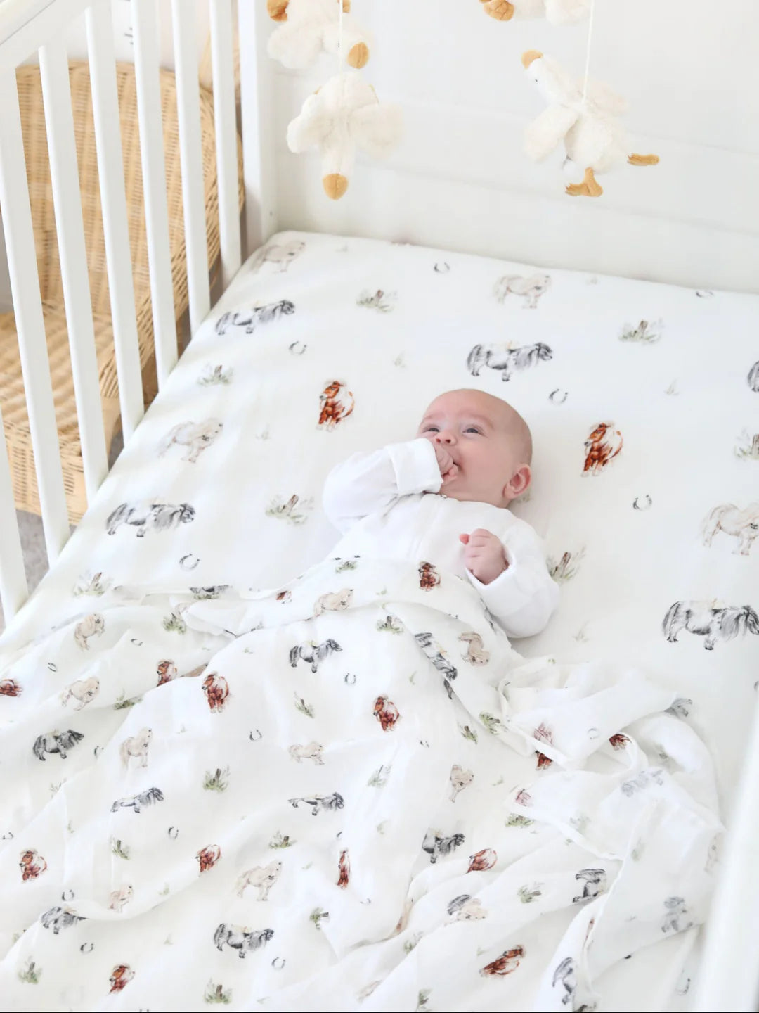 The Little Stamford Co. Pony Muslin Swaddle Blanket