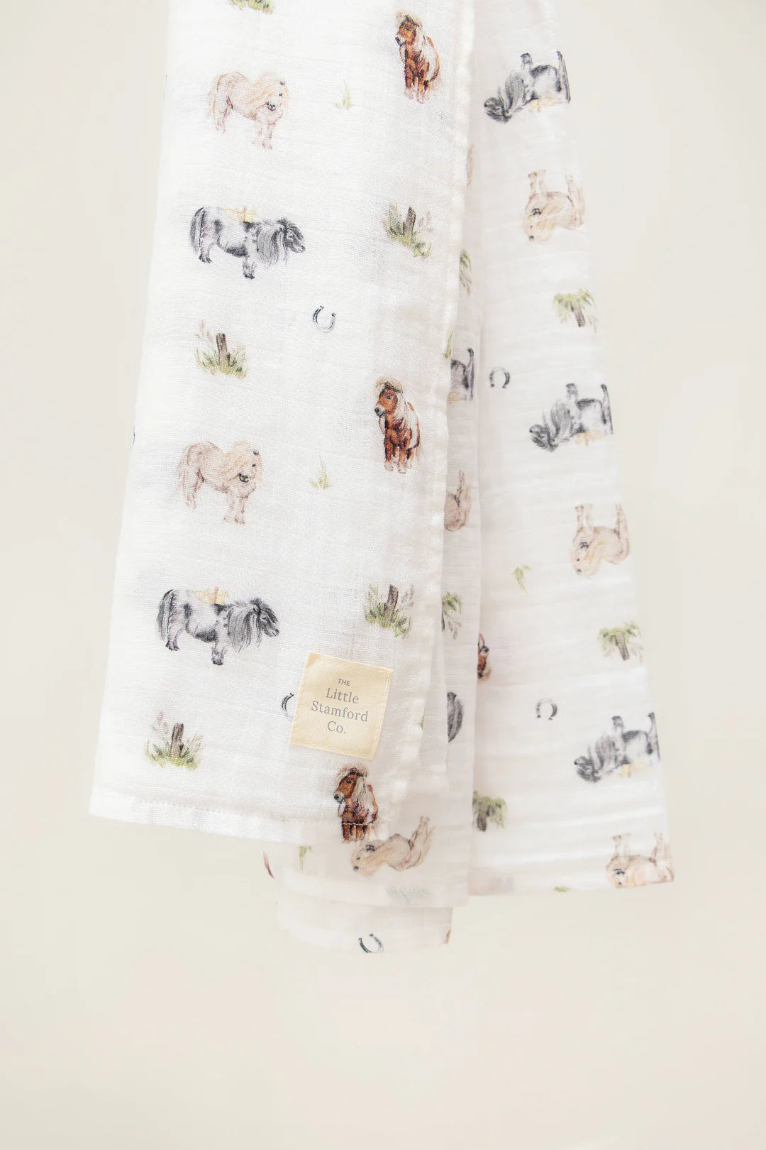 The Little Stamford Co. Pony Muslin Swaddle Blanket