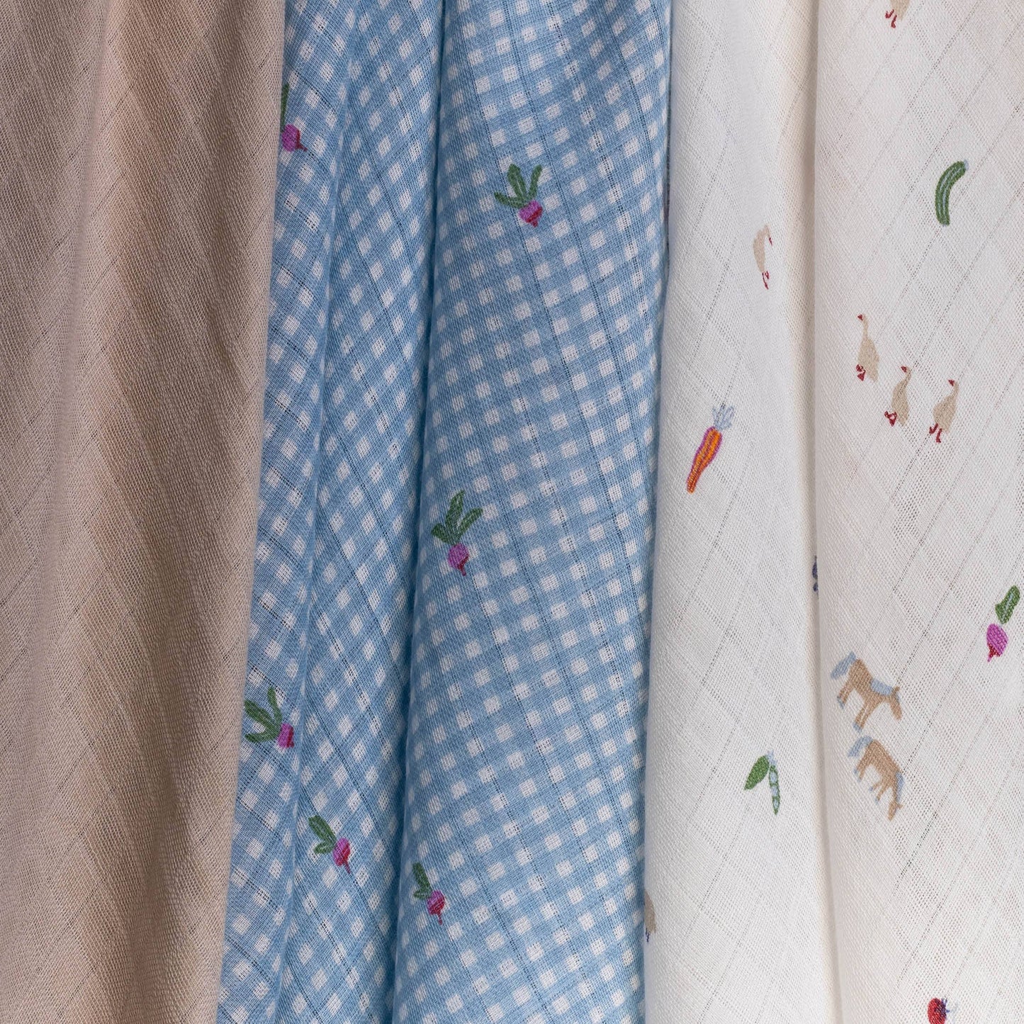 Avery Row - Organic Baby Muslins, Set of 3 - Little Farm