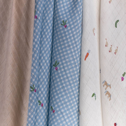 Avery Row - Organic Baby Muslins, Set of 3 - Little Farm