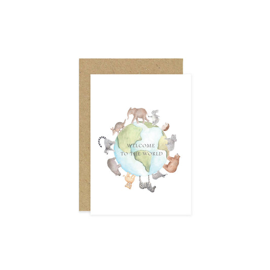 Little Roglets - Welcome to the World Earth Baby Card | New Baby Cards