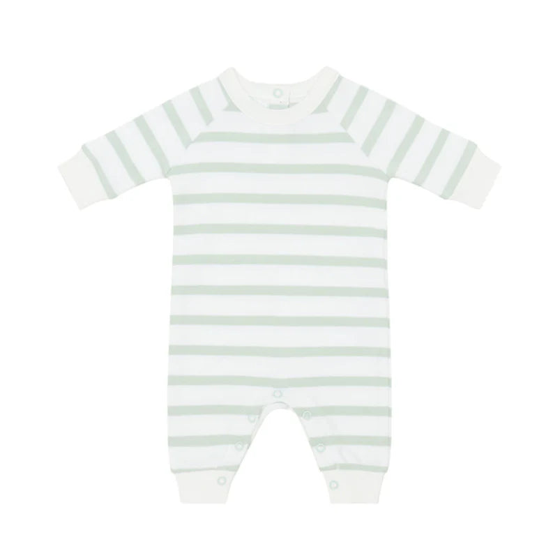 Bob & Blossom Powder Blue & White Breton Striped All-in-one