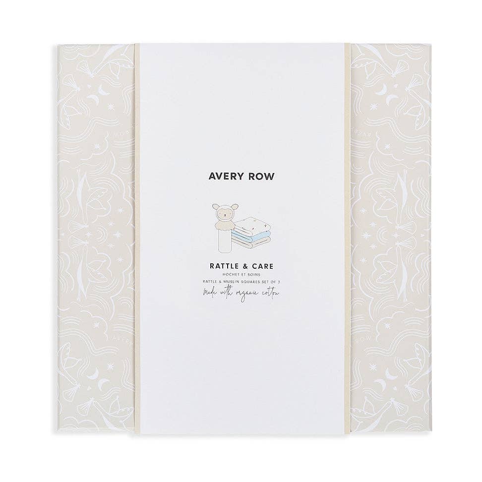 Avery Row - Rattle & Care New Baby Gift Set - Little Farm