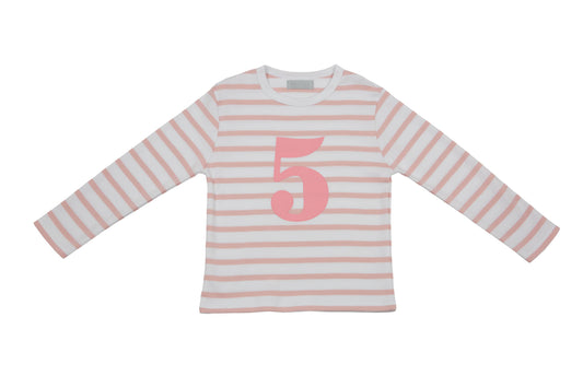 Bob & Blossom Dusty Pink & White Number 5 T-Shirt