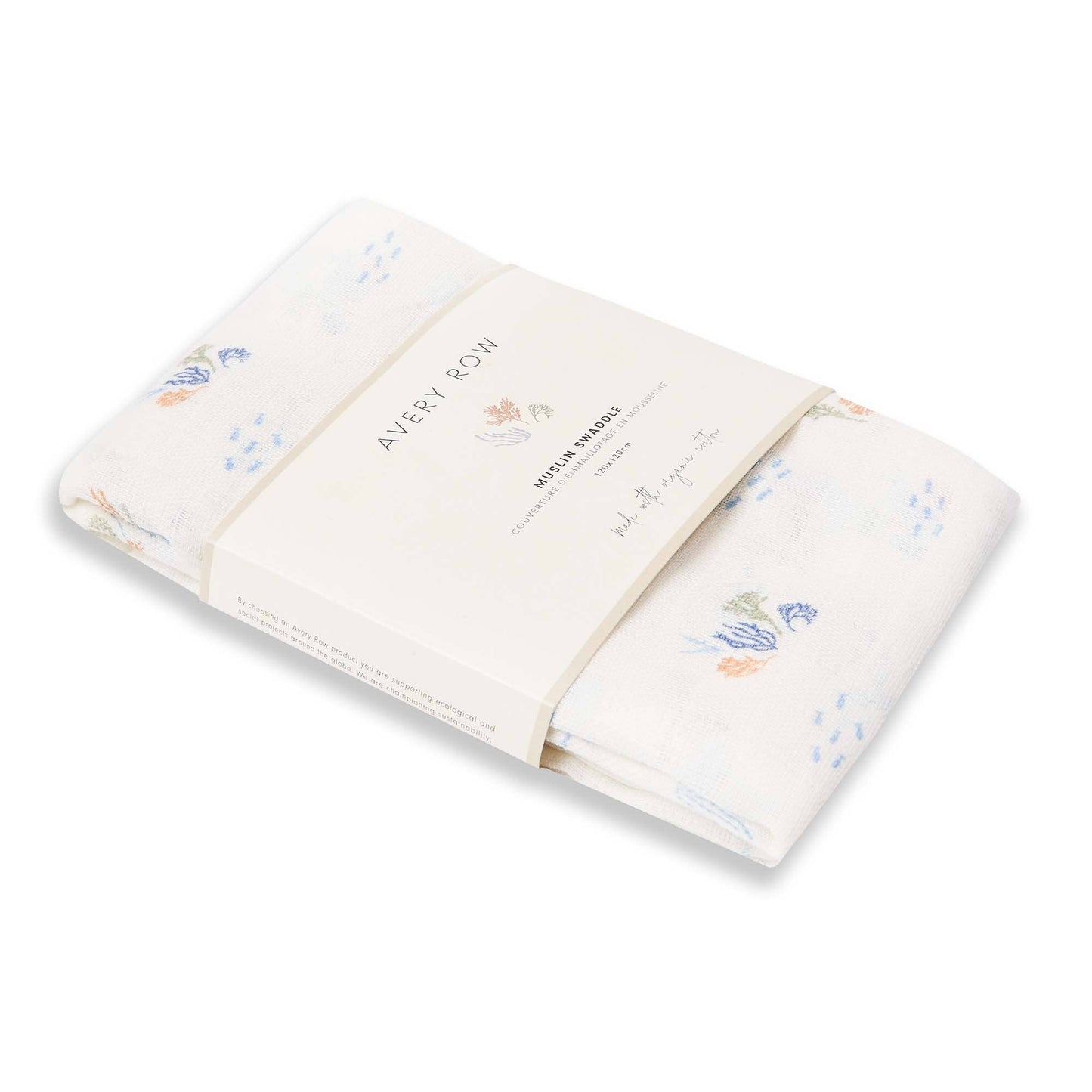 Avery Row - Organic Baby Muslin Swaddle - Coastline