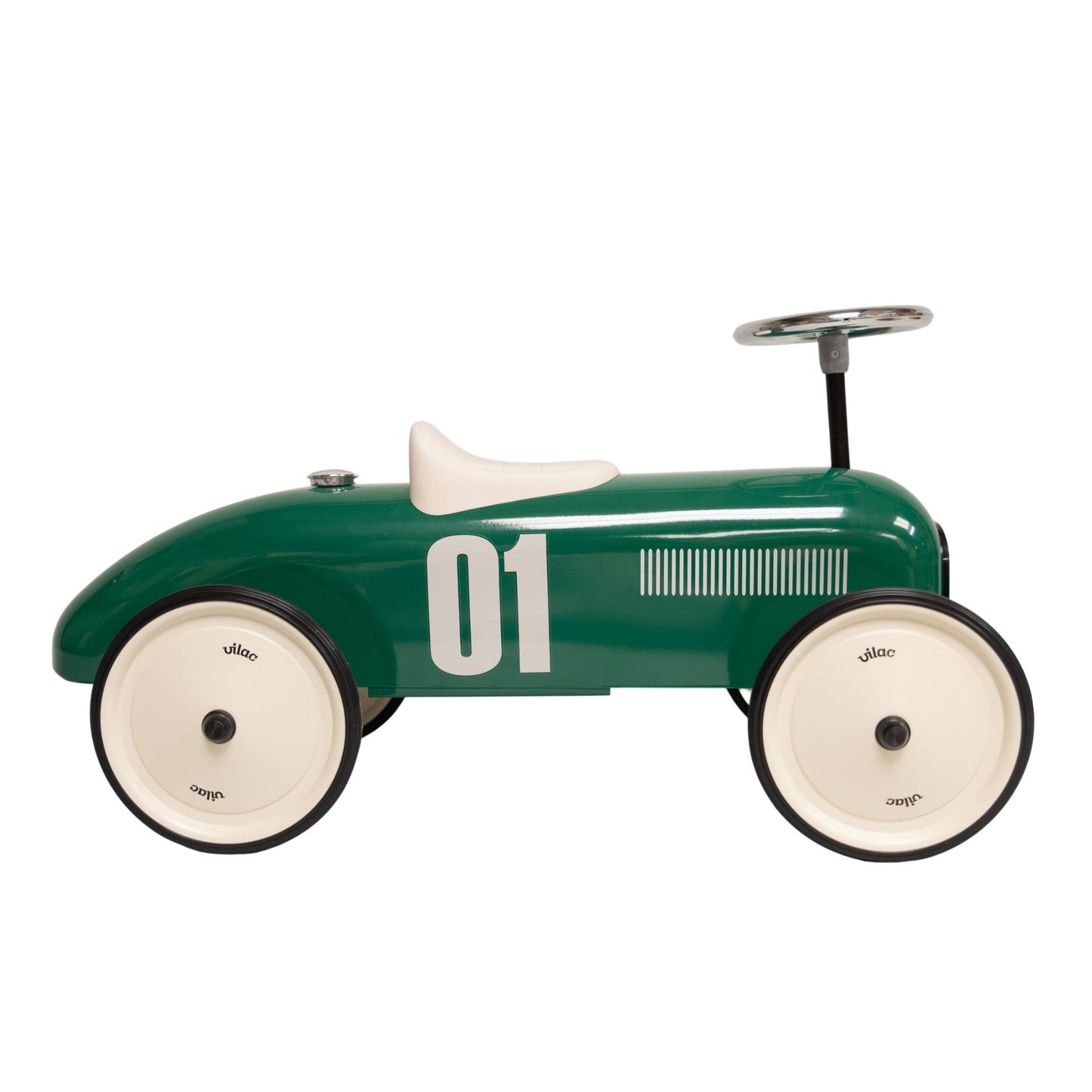 Hippychick - Vilal Metal British Racing Green Ride-On Car Vintage Style
