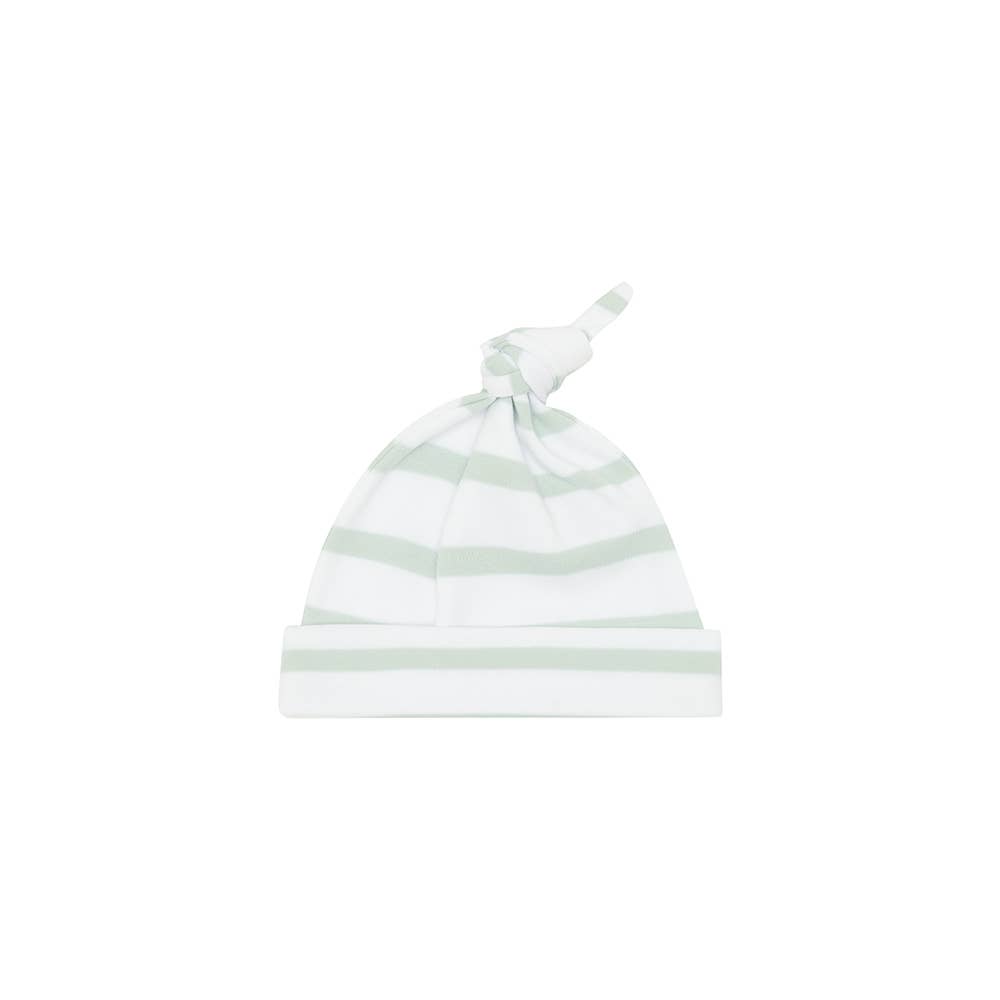 Bob & Blossom Powder Blue & White Breton Striped Hat: 0-6 months