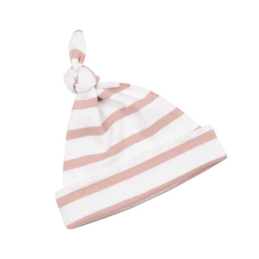 Bob & Blossom Dusty Pink & White Breton Striped Hat
