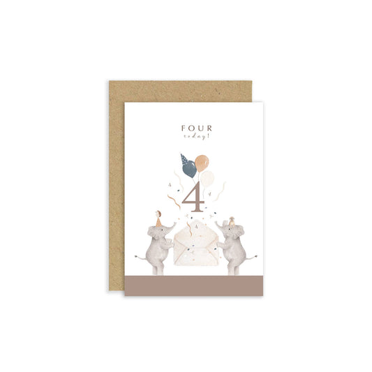 Little Roglets - 4th Birthday Card | Special Ages Card | Elephant Card 