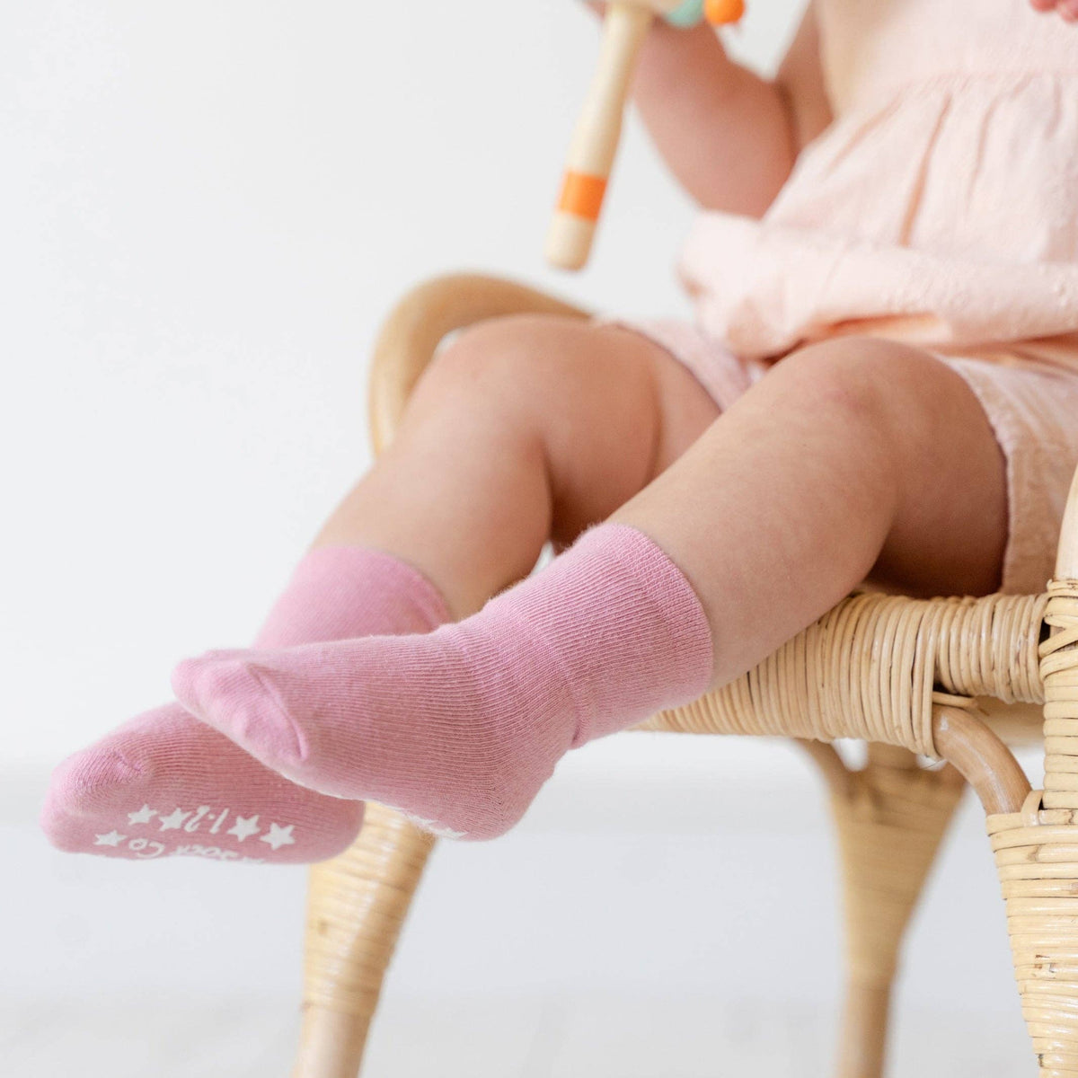 The Little Sock Company - Classic Non-Slip Stay-On Baby & Toddler Socks | Millie: 3-6 months