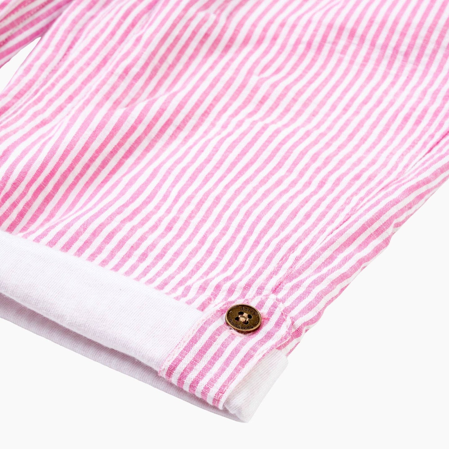 Dotty Dungarees - Fuchsia Seersucker Dungarees