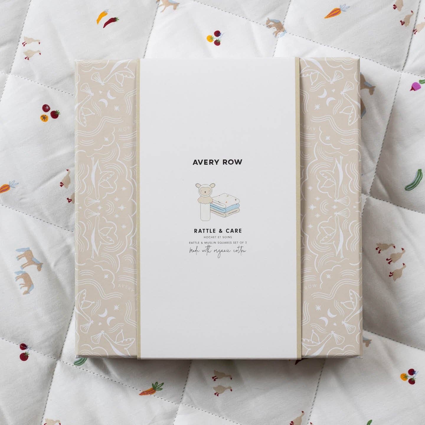 Avery Row - Rattle & Care New Baby Gift Set - Little Farm