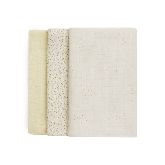 Avery Row - Organic Baby Muslin Squares Set of 3 - Wild Chamomile