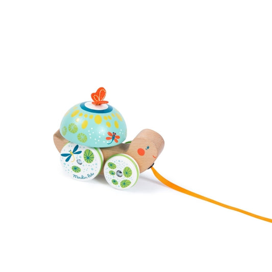Moulin Roty Pull Along Turtle Dans la Jungle