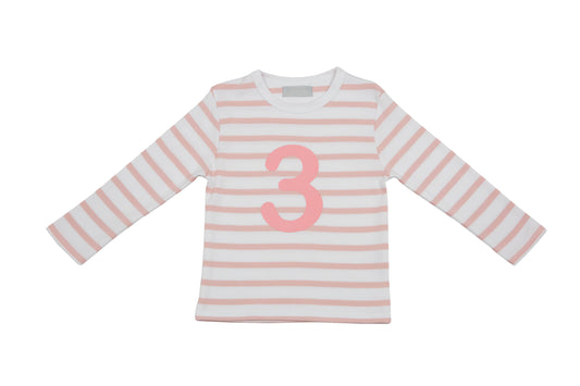 Bob & Blossom Dusty Pink & White Number 3 T-Shirt