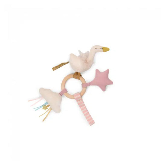 Moulin Roty Swan Wooden Ring Rattle La Petite Ecole de Danse