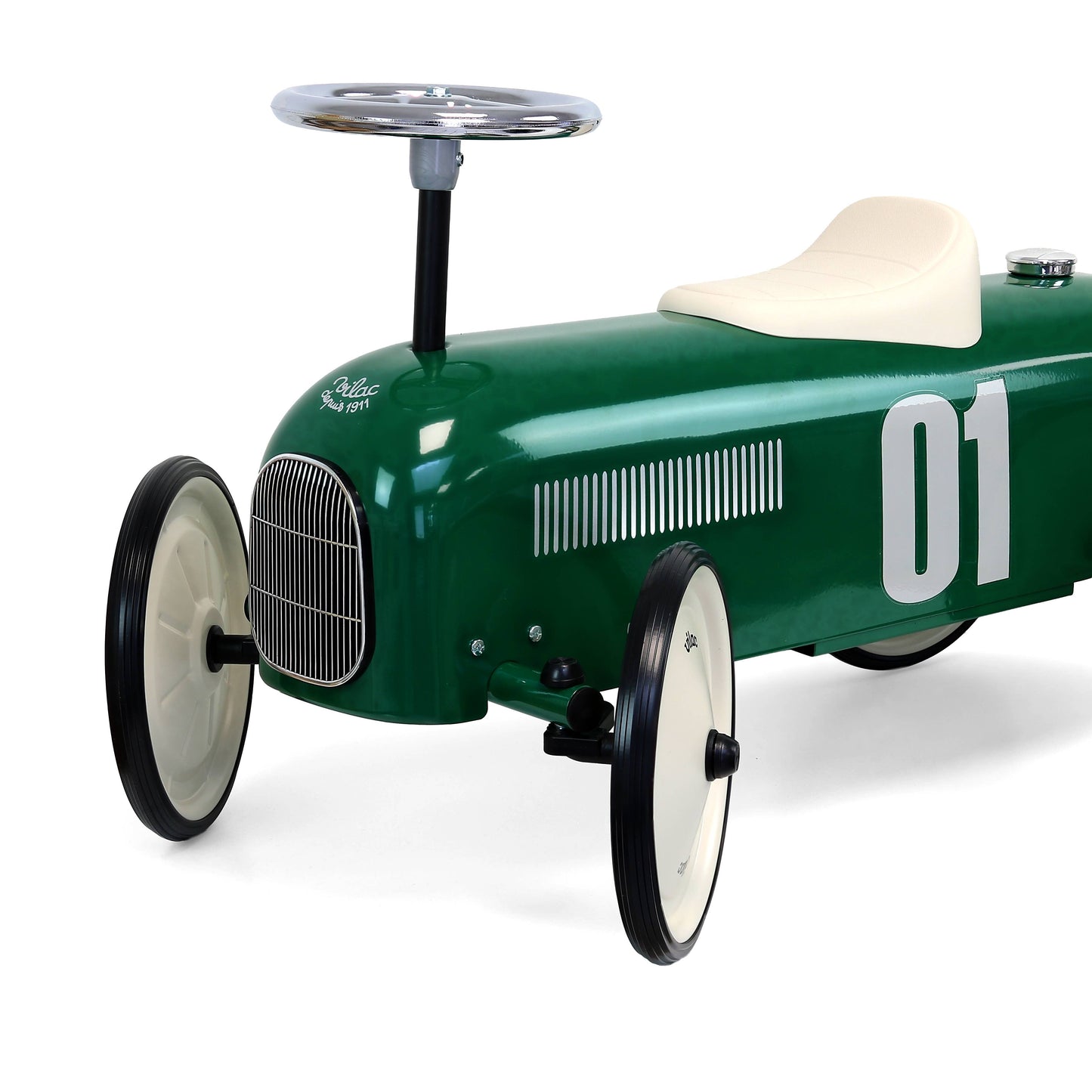 Hippychick - Vilal Metal British Racing Green Ride-On Car Vintage Style