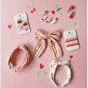 Rockahula Cherry Stripe Fabric Clip Set