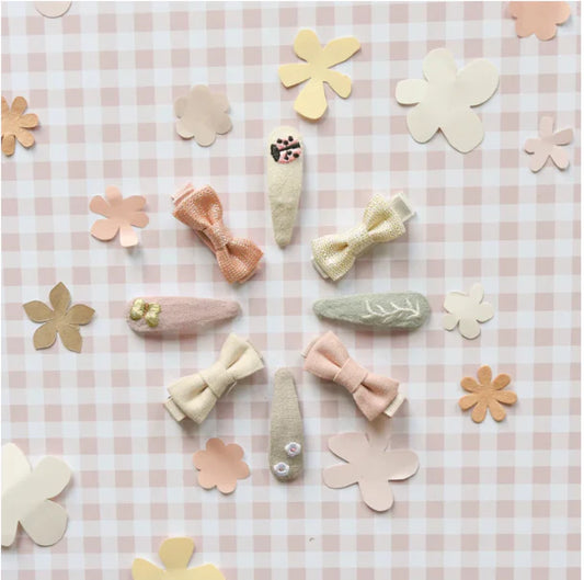 Rockahula Linen Mini Bow Clips