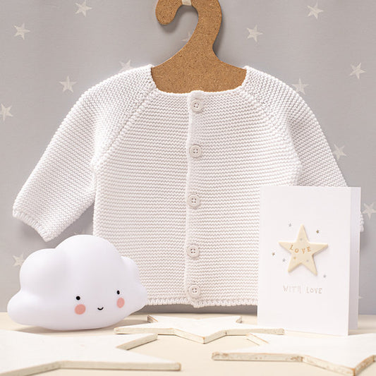 Toffee Moon White Bubble Cardigan