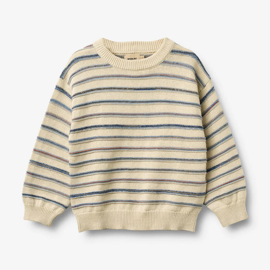 WHEAT Jacquard Pullover Harlow - Sandshell Stripe