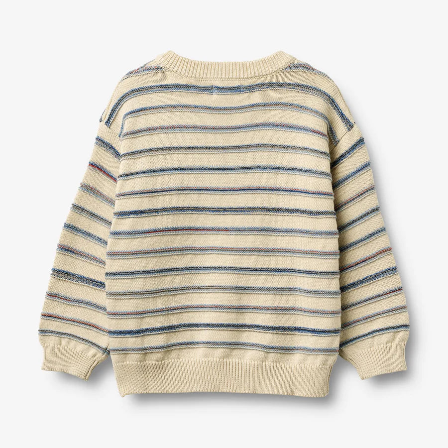 WHEAT Jacquard Pullover Harlow - Sandshell Stripe