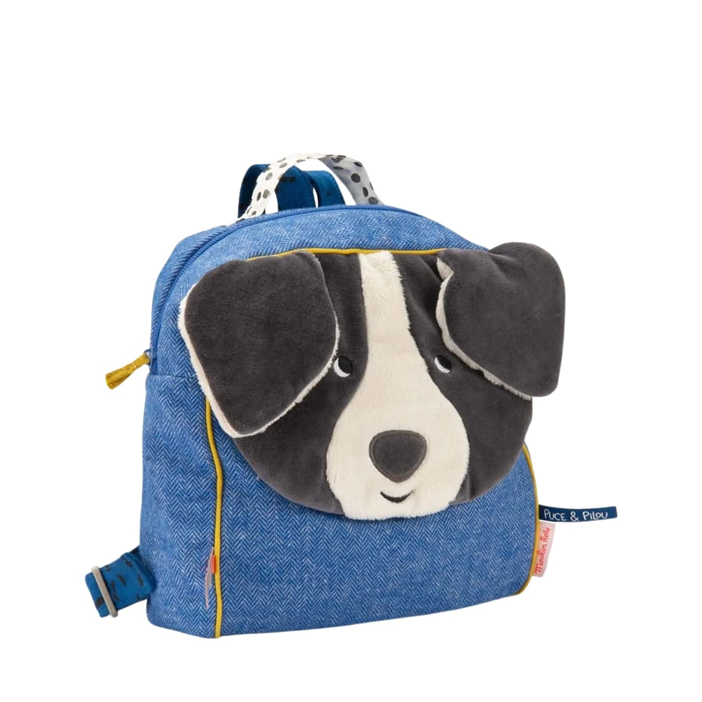 Moulin Roty Blue Dog Backpack Puce & Pilou