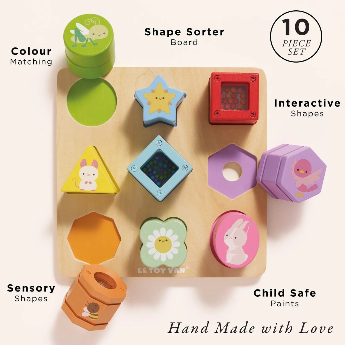 LE TOY VAN Rainbow Sensory Shape Sorter