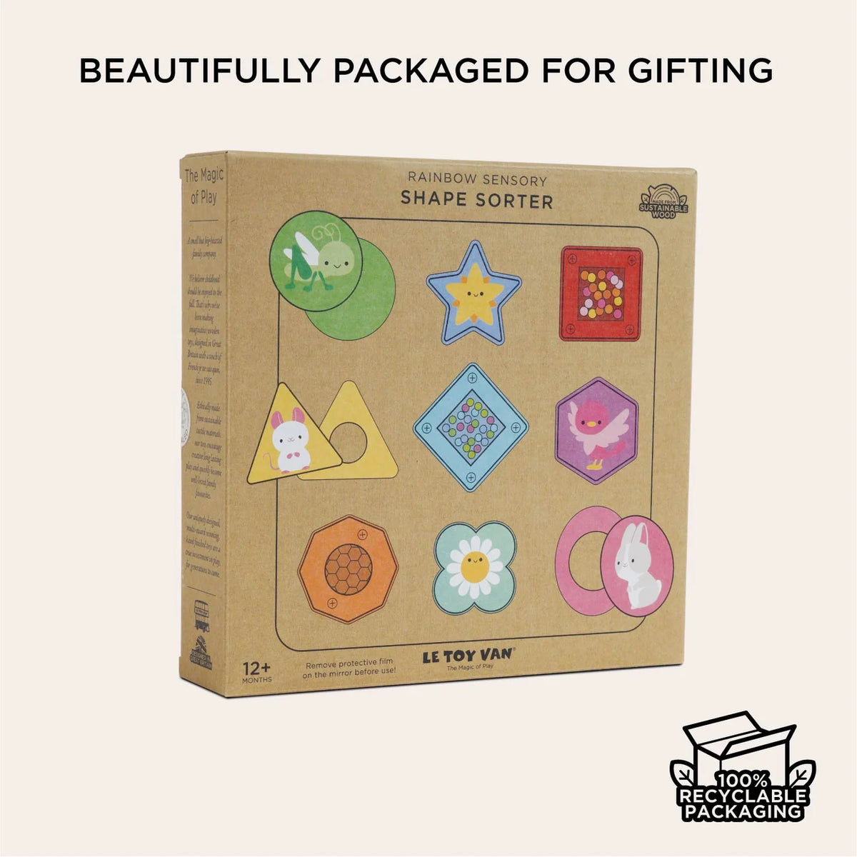 LE TOY VAN Rainbow Sensory Shape Sorter