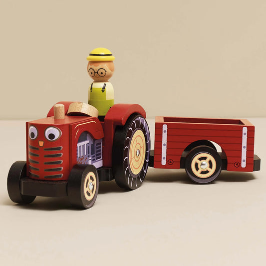 LE TOY VAN Farmyard Tractor & Trailer