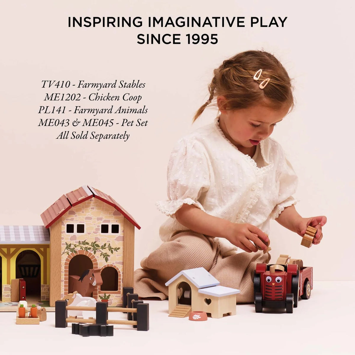 LE TOY VAN Farmyard Tractor & Trailer