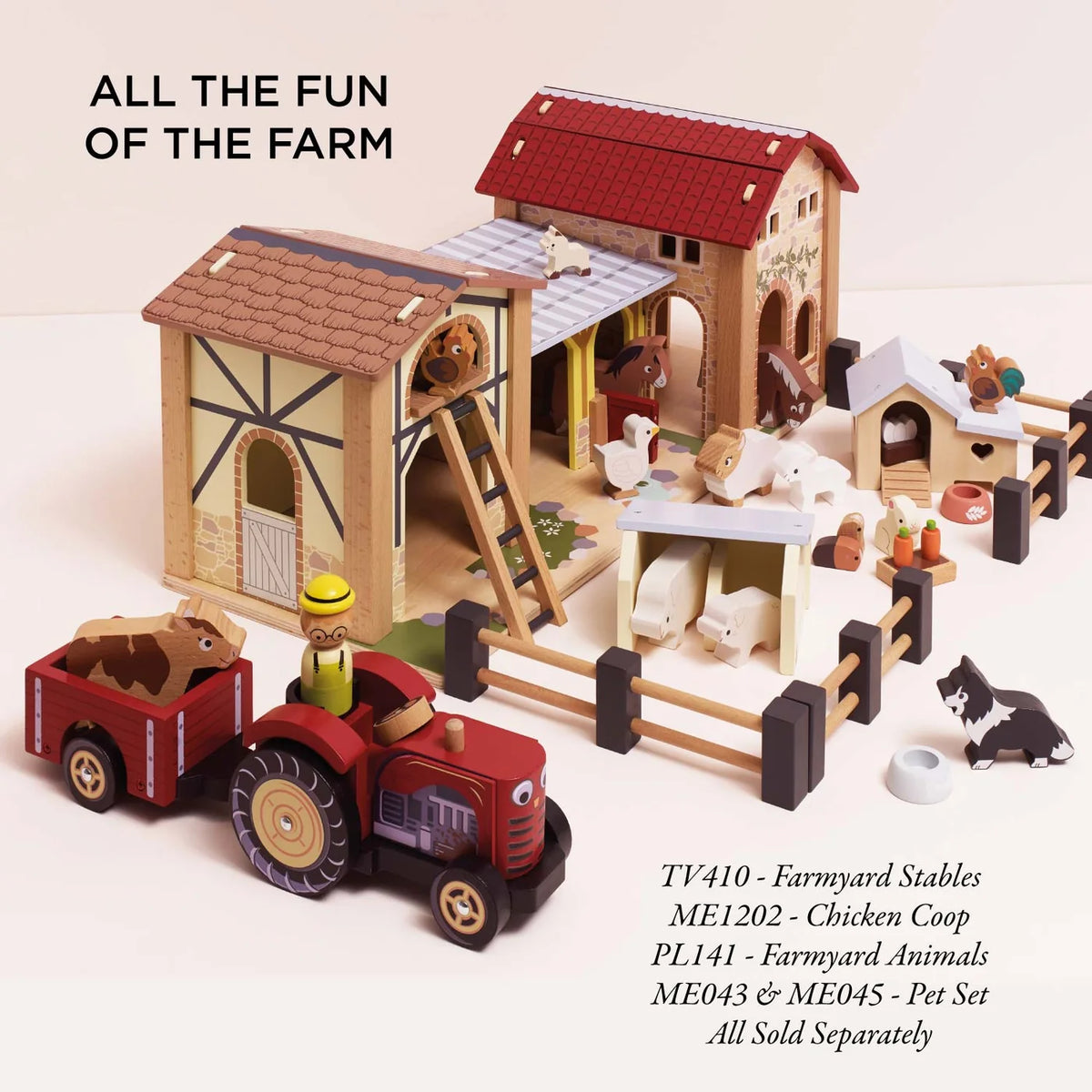 LE TOY VAN Farmyard Tractor & Trailer