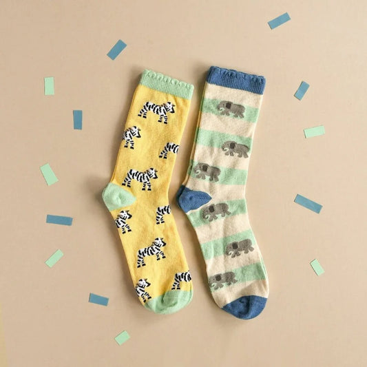 Rockahula Safari Fun 2 Pack Socks 9-12 Jnr