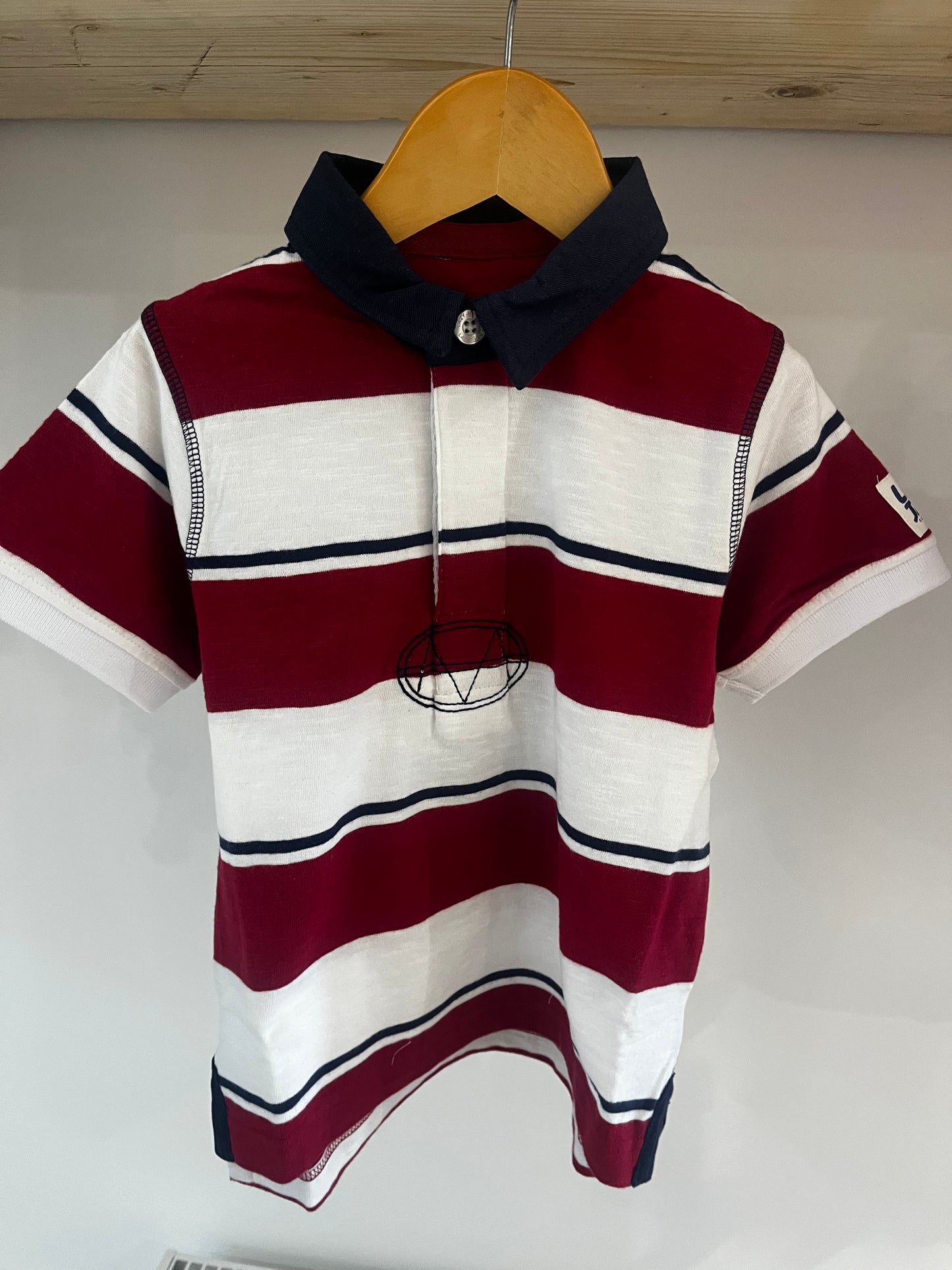 Lazy Jacks Boys Short Sleeve Rugby Shirt- Rouge
