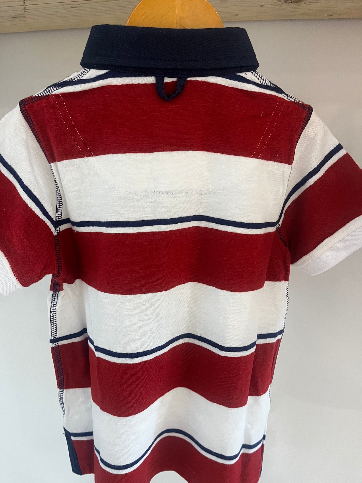 Lazy Jacks Boys Short Sleeve Rugby Shirt- Rouge