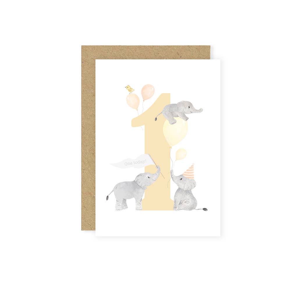 Little Roglets - Elephants 1st Birthday Card | Special Age Birthday Cards