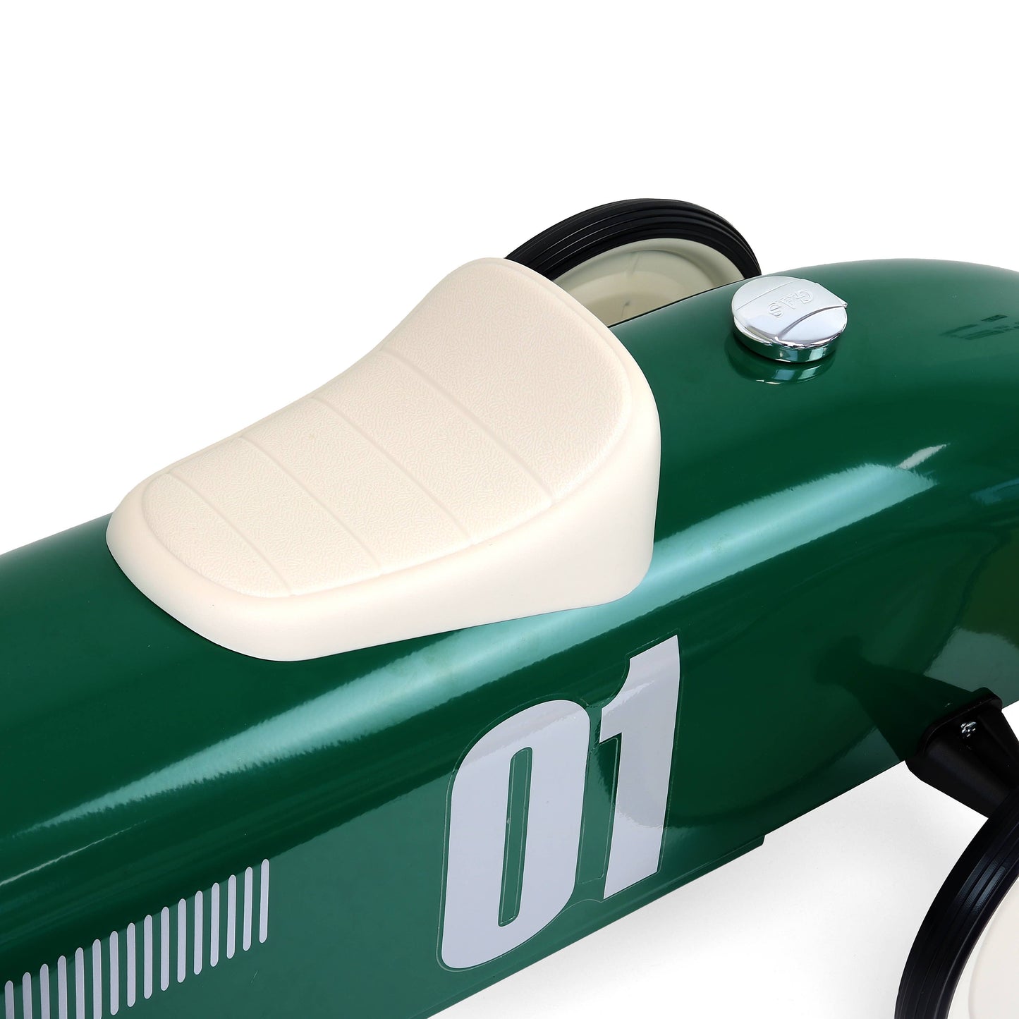 Hippychick - Vilal Metal British Racing Green Ride-On Car Vintage Style