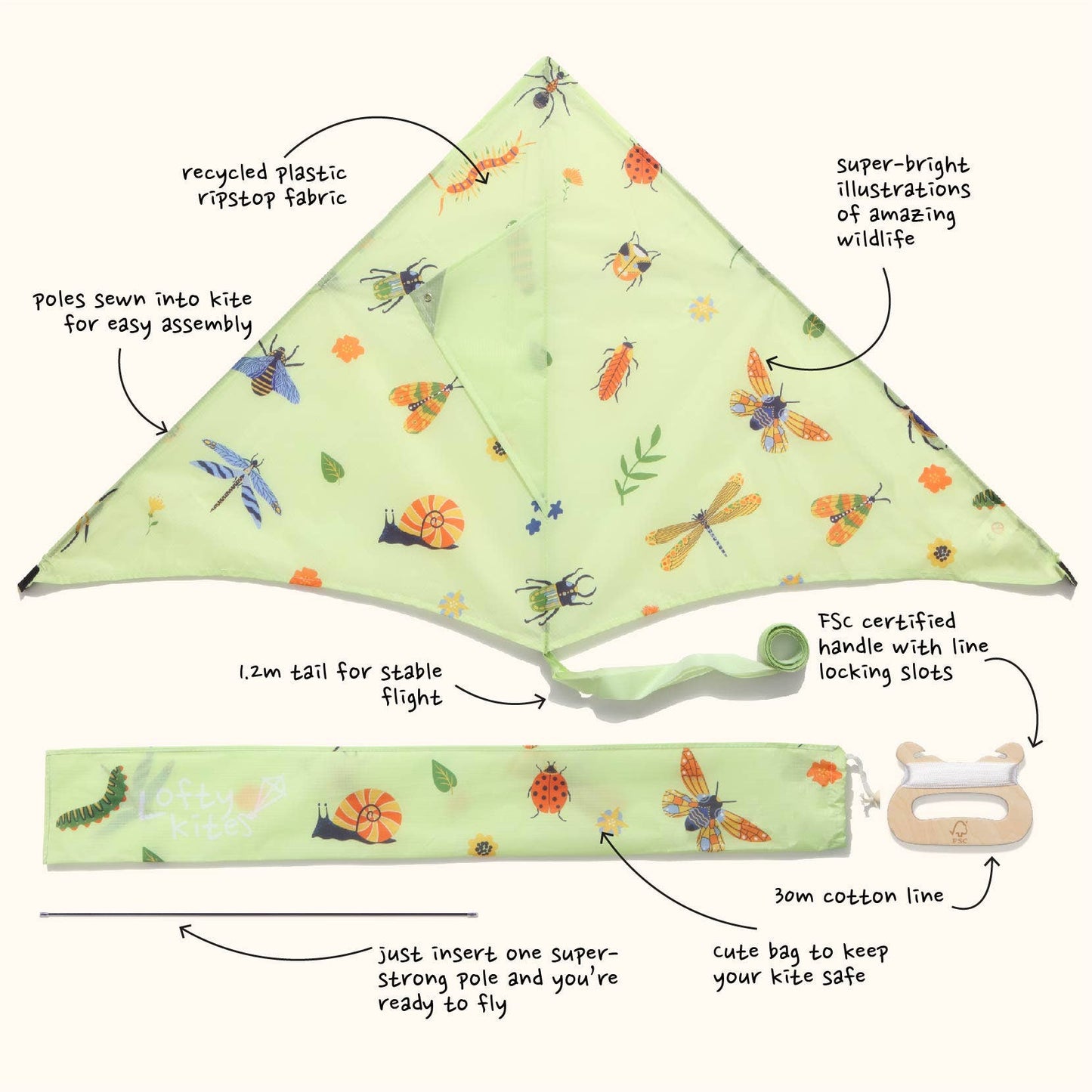 Eco Beach Ltd - Mini-beasts - Sustainable Kite