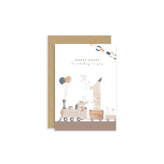 Little Roglets - 1st Birthday Train Card | Kids Birthday Card | Special Ages