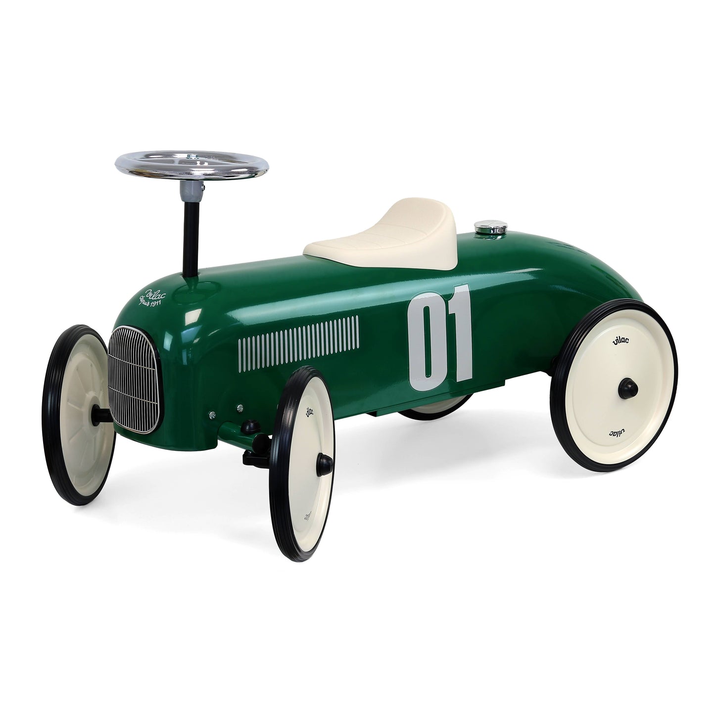 Hippychick - Vilal Metal British Racing Green Ride-On Car Vintage Style