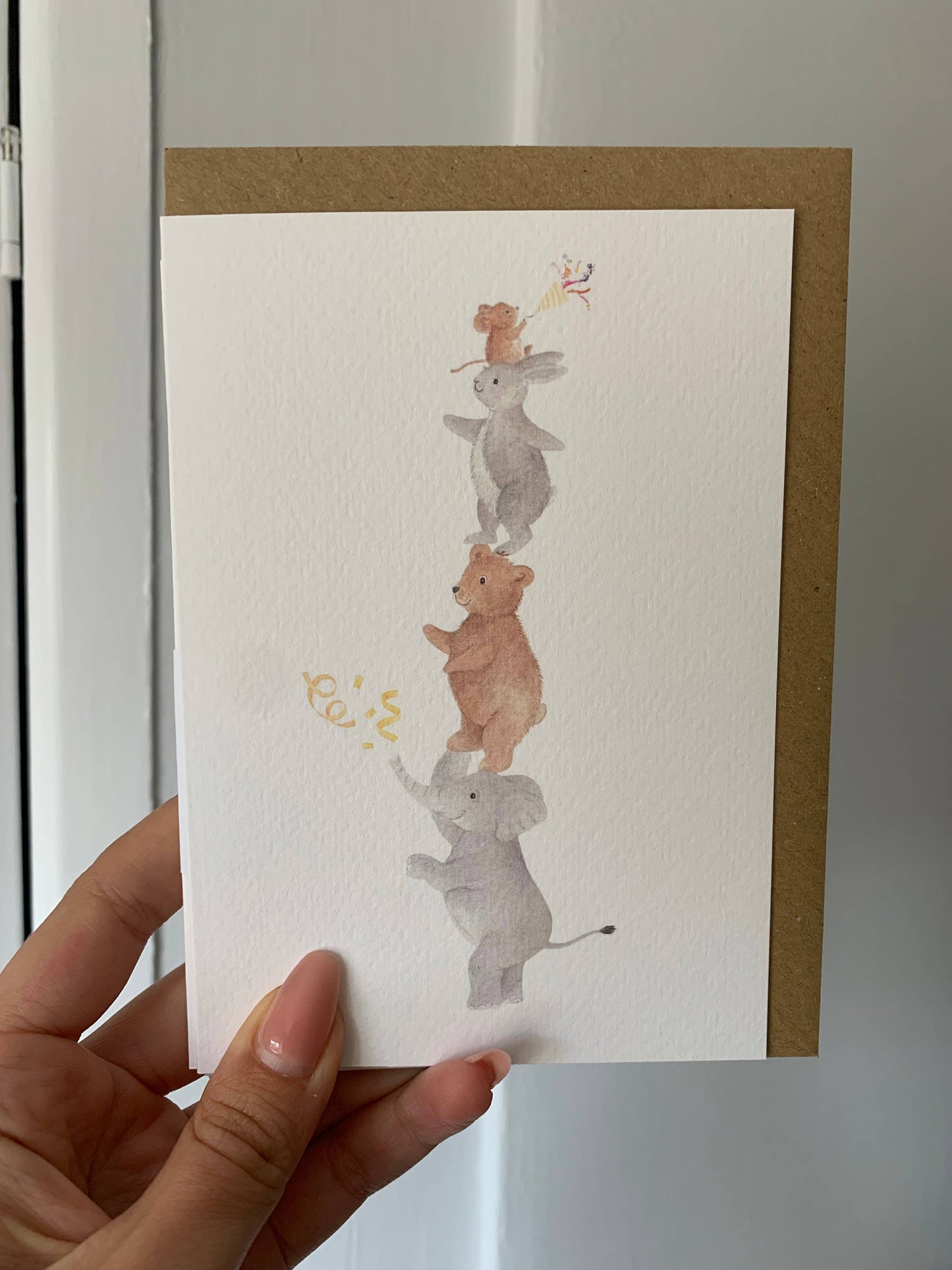 Little Roglets - Animal Tower Card | Birthday Card | Congratulations Card