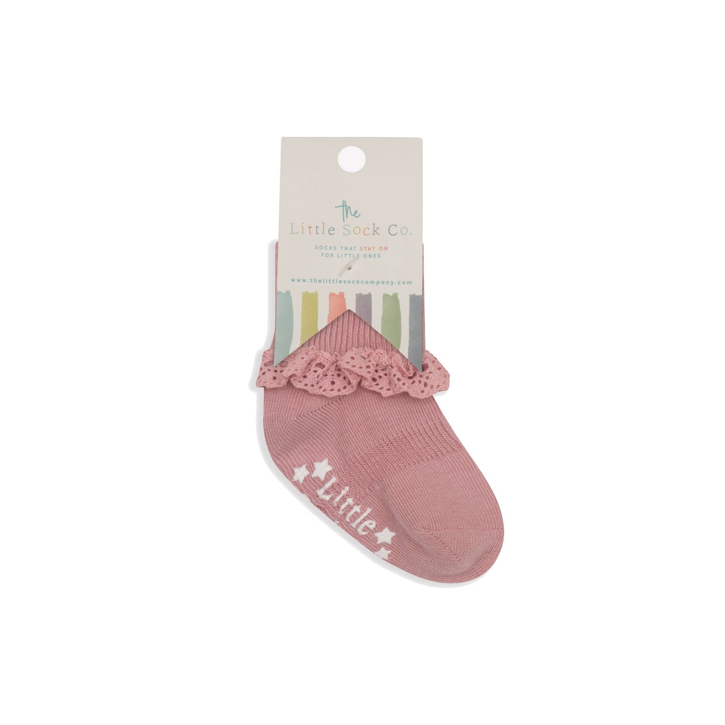 The Little Sock Company - 6-12 months Frilly Non-Slip Stay-On Baby and Toddler Socks - Orchid