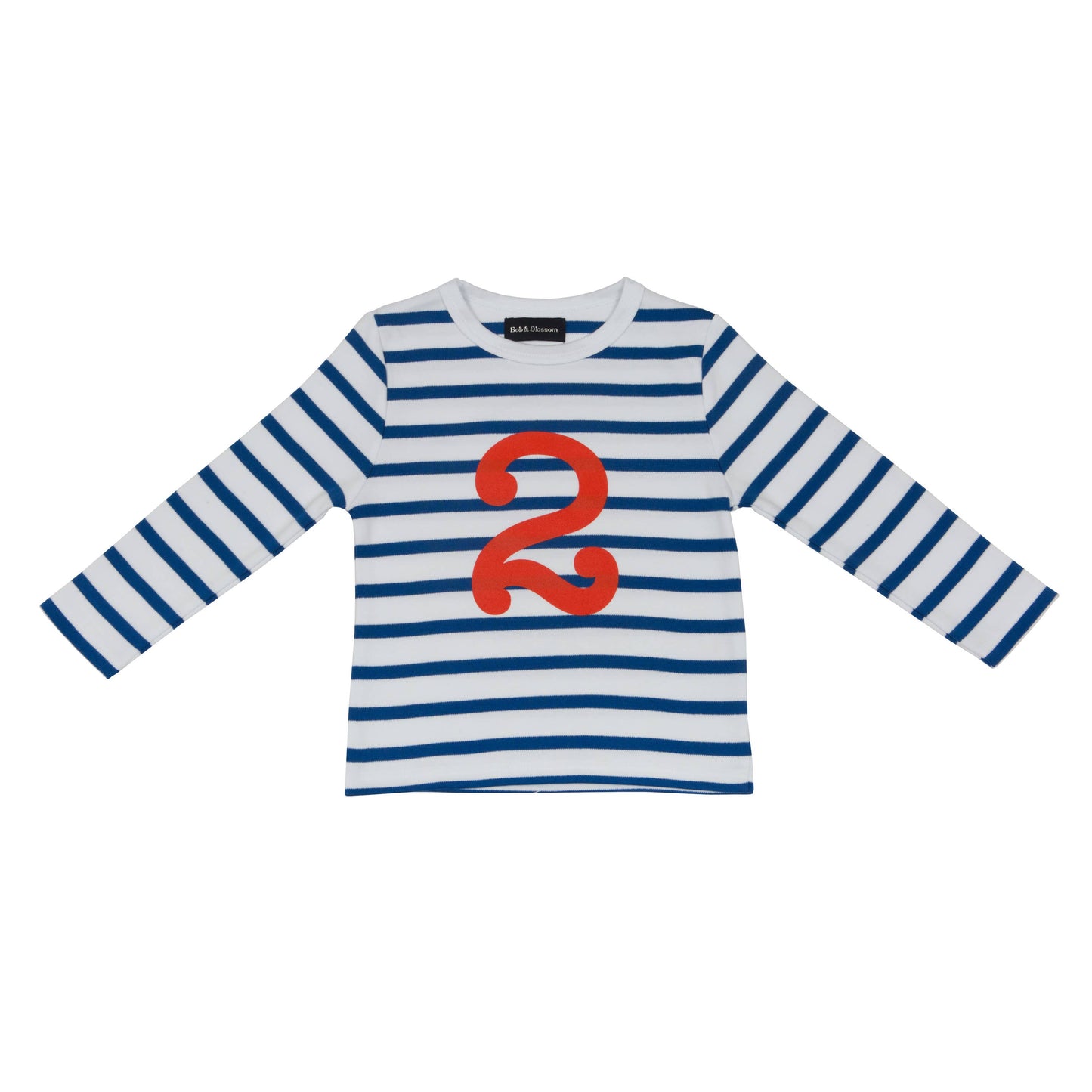Bob & Blossom French Blue & White Breton Striped Number 2 T Shirt