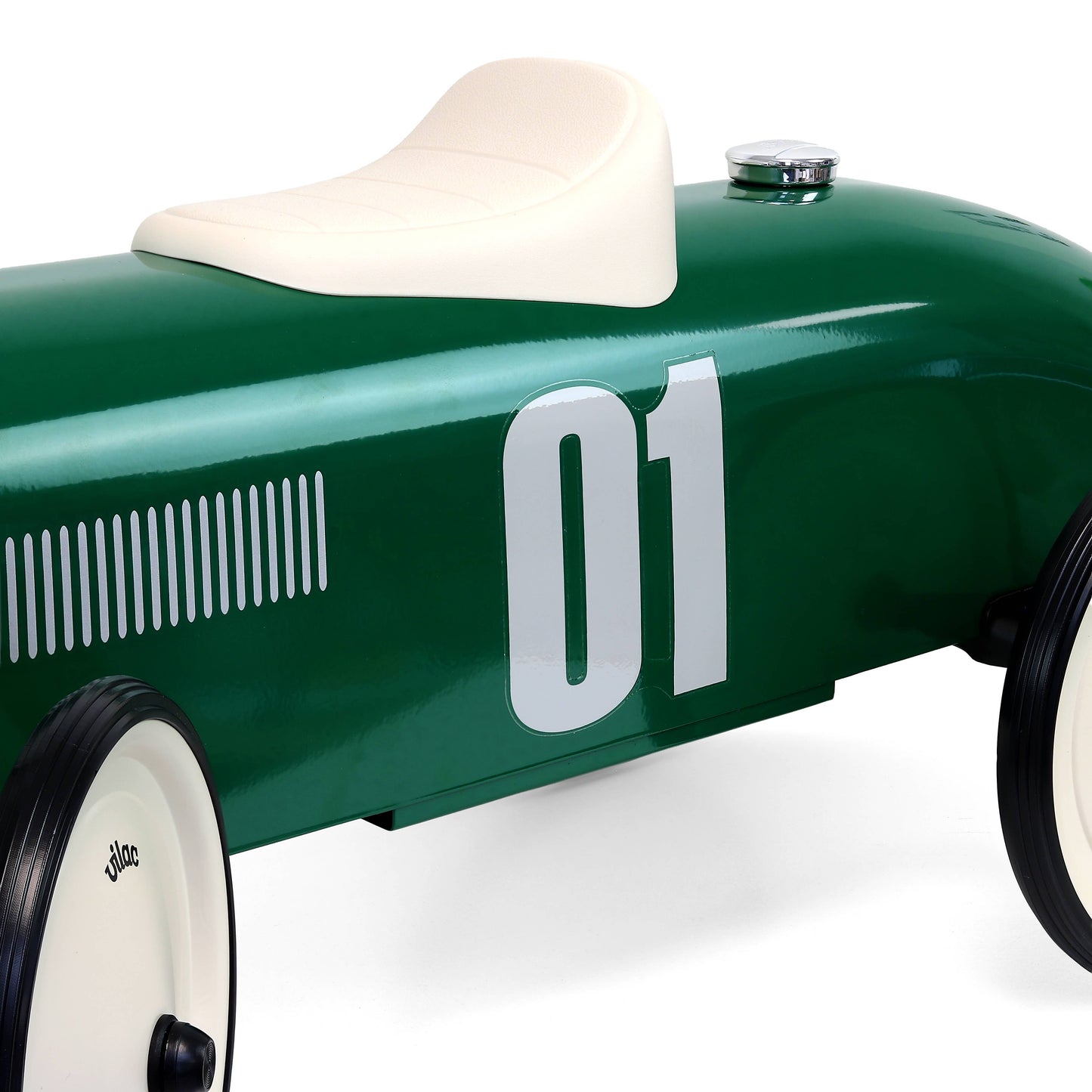 Hippychick - Vilal Metal British Racing Green Ride-On Car Vintage Style