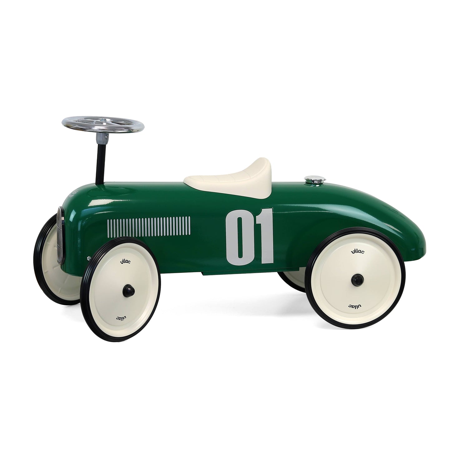 Hippychick - Vilal Metal British Racing Green Ride-On Car Vintage Style