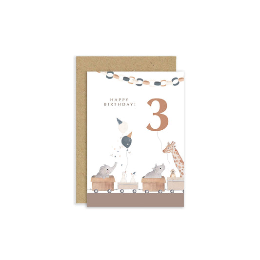 Little Roglets - 3rd Birthday Card | Special Ages Card | Train Birthday Card